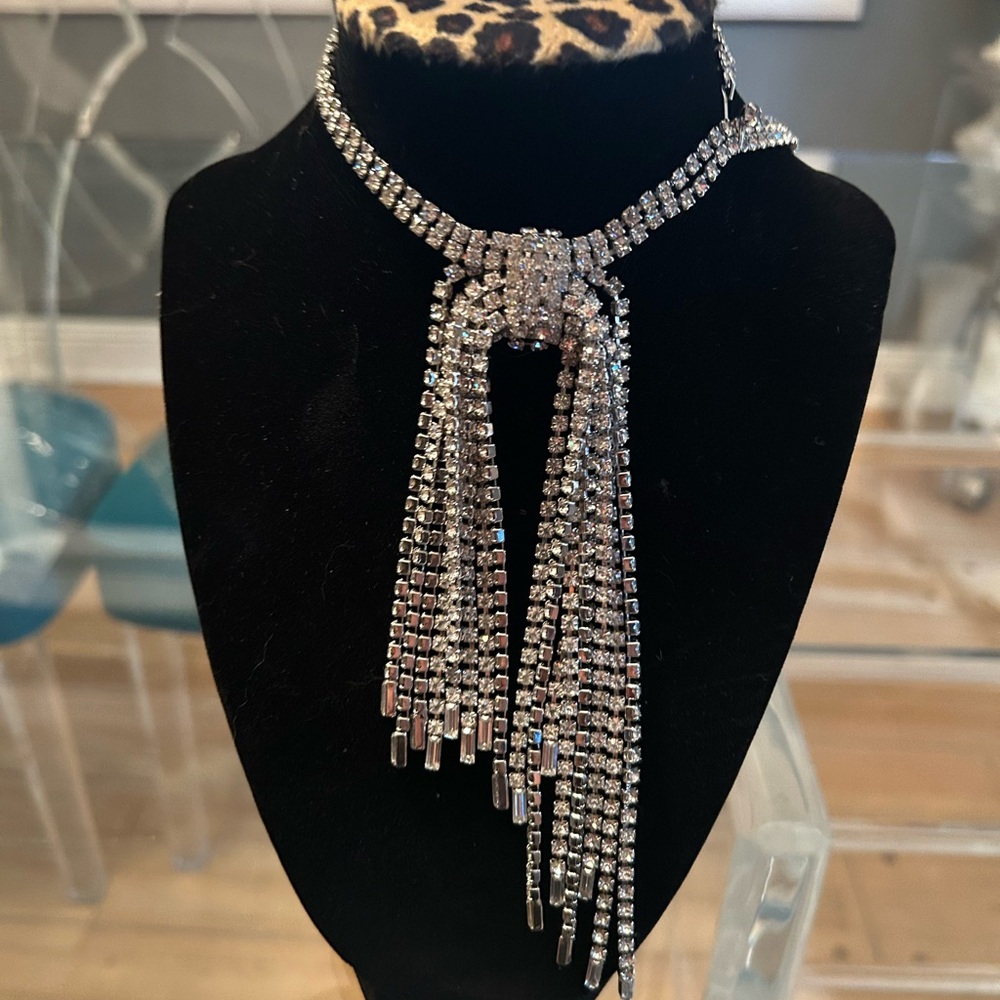 Vintage Schiaparelli beautiful rhinestone necklace signed Schiaparelli